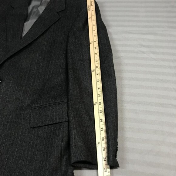 Cricketeer Jack Fraser Suit Mens 44 38 Pants Gray Wool Pinstripe 2 Button - Picture 13 of 15